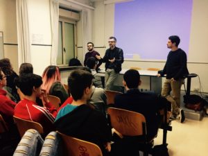 Gli studenti di Roma con il regista Marco Danieli e lo sceneggiatore Antonio Manca 